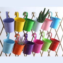 Planters Adjustable Height Wall Hanging Garden Flowerpot Planter Wall Flower Pot Basket Balcony Household Outdoor Home Decorative