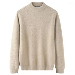 Men's Sweaters Autumn Winter Fat Plus Size Sweater Men O-Neck Knitted Bottom Shirt Solid Colour Warm And Casual 125kg 7xl