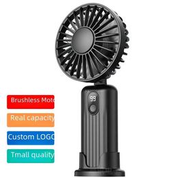 Electric Fans 2024 New 5000mah Brushless Motor 2-in-1 Folding Hanger Neck Handheld Fan C-typeH240313