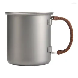 Mugs 450ml Pure Titanium Coffee Cup Metal Mug Outdoor Water Glass Beer Beverage Can Boil