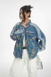 American haute couture couple loose and retro denim jacket for women and men's fashion
