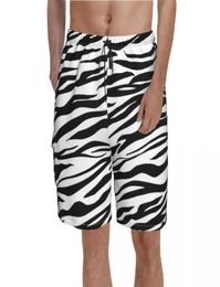 Men039s Shorts Black White Tiger Print Board Animal Fur Stripes Beach Trenky Men Pattern Printed Swimming Trunks Plus Size9517640