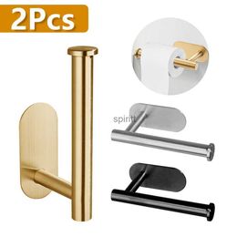 Toilet Paper Holders Wall Mounted Gold Toilet Paper Holder No Punching Rustproof Anticorrosion Stainless Steel Bathroom Kitchen Roll Paper Holder 240313