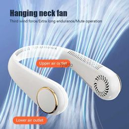 Electric Fans Portable Neck Fan USB Charging Wireless Pendant Ventilation Knife free Mini Sports Silent Air CoolerH240313