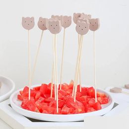 Forks 100Pcs Decorative Tooticks Bear Cocktail Sticks Fruit Skewers Party Decoration Drop Delivery Home Garden Kitchen Dining Bar Flat Ot9Cw