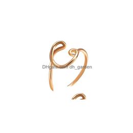 Cluster Rings Letter Ring For Women Creative Design E M C K R Y H Initial Alphabet Sier Gold Ringfashion Jewelry Gift Drop Delivery Dha17