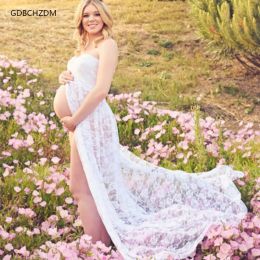 Dresses New Couples Maternity Photography Lace Dress Props Maternity Gown Fancy Shooting Photo Summer Pregnant Dress Plus Size