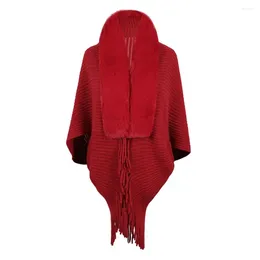 Scarves Evening Gowns Shawl Imitation Cashmere Elegant Winter With Plush Tassel Detailing Faux Fur For Women Parties
