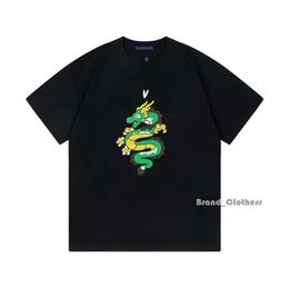 24ss Spring Summer Europe Paris Dragon Print Skateboard Tee Fashion Mens Short Sleeve Tshirt Men's T-shirts New Kaus Ted Laso Season 2 Kaus FC Richmond Sepak 4863