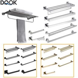 Toilet Paper Holders DQOK Stainless Steel Bathroom Hardware Set Bathroom Accessories Black Towel Rail Bar Rack Gold Towel Bar Shelf Towel Holder 240313