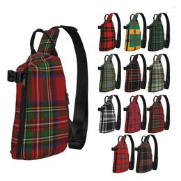 Shoulder Bags Stewart Black Modern Original Scottish Tartan Chest Cross Bag Diagonally Casual Messenger Travel Handbag
