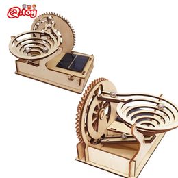 Solar Energy Marble Run Technical Stem Toys 3D Wooden Engineering Gear DIY Assemble Model Steam Experiment Scientific Kit Toys 240307