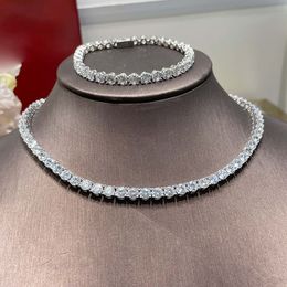 dupe brand top quality 925 sterling silver diamond necklace trendy Jewellery