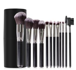 Professnial 12pcs Women Makeup Brushes Set Foundation Powder Brush Beauty Brush Make Up Tools with cylinder Eyeshadow Brush Cosmet3706516