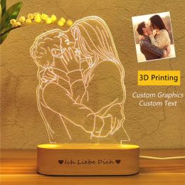 Frame DIY Customised Photo Frame USB With 3D Led Light Living Room Bedroom Christmas Decoration Gift Custom Text Photo