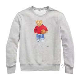 Polo Hoodie Sweater Mens Casual Teddy Bear Print Pullover Polo Sweater Hoodie Sweatshirt Jacket Polo S 184