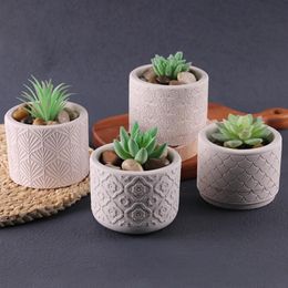 Craft Tools Cylinder Flower Pot Cement Mould Gardening Planter Concrete Silicone For Handmade Candle Jar Storage Box Plaster Resin 190O