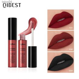 Lipstick QIBEST Matte Lip Gloss Lip Makeup 34 Colours Velet Nude Waterproof Lipgloss Matte Lipstick Liquid Lipstick Long lasting Lip Tint 240313