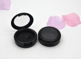 36mm Frost Black Empty Blusher Cosmetic Compact Box Plastic Eyeshadow Case Clear Cap Cosmetic Powder Container ZZ
