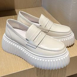 Casual Thick Sole Leather Shoes Genuine Women's 481 Platform Flats Sneakers Soft Comfortable Lace-up Female Four Season Daily Women 165