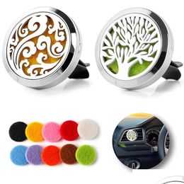 Air Freshener Car Per Clip Home Essential Oil Diffuser For Locket Stainless Steel Conditioning Vent 30Mm With Drop Delivery Health Bea Otyy9