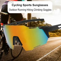 JSJM Nuovi occhiali da sole da ciclismo Uomo Sport all'aria aperta Antivento Occhiali antipolvere Strada Mountain bike Corsa Occhiali da sole UV400 Gafas ldd240313