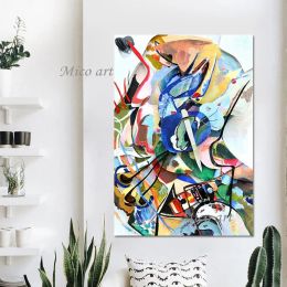 Calligraphy Handmade Artwork Colorful Acrylic Modern Abstract Textured Canvas Art Picture Poster Painting For Kindergarten Wall Decoration