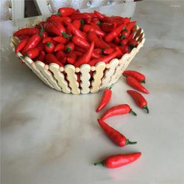 Decorative Flowers 50pcs Simulation Artificial Lifelike Chili Fake Pepper Vegetable Mini Plants For Home Kitchen Decoration