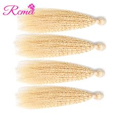 Rcmei 4 Bundles Of Mongolian Curly Hair Extensions 613 Blonde Bundles 1030inch Kinky Curly 613 Remy Human Hair Bundles 6445539
