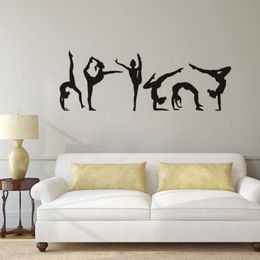 Gymnastics Girls Wall Sticker Sport Vinyl Wall Decal Gymnastics Silhouette Wall Poster Home Deocoration Girls Room Mural261e