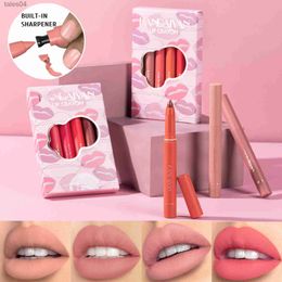 Lipstick 12 Colour Lipstick Lip Liner Pencil Makeup Velvet Matte Waterproof Moisturising Non Stick Nude Series Lip Tint Balm Cosmetic Tool 240313