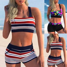 Swim wear Summer Innovative and Comfortable Multicolor Striped Print Sexy and Fashionable Holiday S-5XL Beach Swimsuit aquatic sports 240311