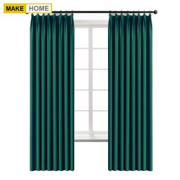 Curtains Both Sides 100% Polyester Blackout Curtains For Living Room Bedroom Kitchen Treatment Blinds Drapes Window Curtains Customize