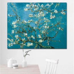 Blossoming Almond Tree By Van Gogh Flower Reproduction Works Oil Painting Canvas Print Wall Picture for Living Room181R