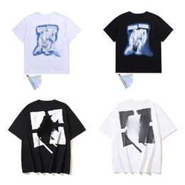 Mens Designert Shirt Fashion Offs t Shirt Classic Brand Man Women Cotton Tee Shirts Luxury Short Sleeves Offswhite Tops Tees Back Arrows Paint Off White Tshirts U42e