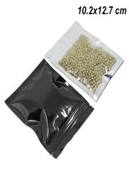 102x127cm Black Aluminium Foil Front Clear Food Grade Zipper Packaging Bags for Coffee Tea Powder Mylar Foil Self Sealable Packag6538210