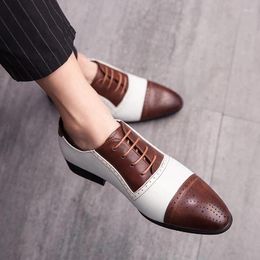 Dress Shoes 2024 Men Derby Leather Prom Formal Gentleman Business Casual Fashion Groom's Wedding