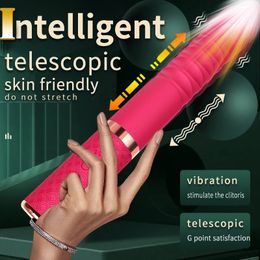 Automatic Machine Telescopic Dildo Vibrator Female Sex Toy Women Vagina Masturbation Penis G Spot Clitoris Stimulator Massager 240309