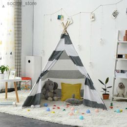 Toy Tents Toy Tents Tipi Indoor Play House Infant Toy Baby Teepee 1M Birthday Gift Folding Indian Children Tent Wigwam Dog Cat Canopy For Kids 230111 L240313