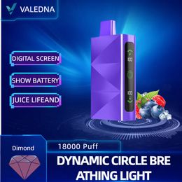 Valedna Vapes 18000 P Banana Ice Disposable Vapour Pen Electronic Cigarettes 18ml Pod 6 Glowing Colours Air-adjustable 5% Vapour pod Oil core separation 18K