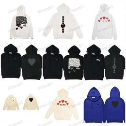 Designer Cdgs Classic Hoodie Fashion Play Little Red Peach Heart Printed Mens and Womens Hooded Sweater Coat zs4e