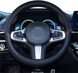 Steering Wheel Covers Car Cover Leather Universal 15 Inch Fit Anti-Slip & Odor-Free