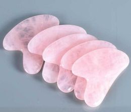 Natural Rose Quartz Gua Sha Scraper Board Pink Jade Stone Body Facial Eye Scraping Plate PadAcupuncture Massage Relaxation Health 7540823