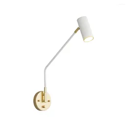 Wall Lamp Nordic Modern Bedside Light Fixture Iron Adjust Swinging Arm Sconces Dimmer Switch Reading Home Decor Luminaria