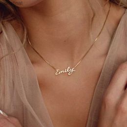 Other Personalised Name Necklace Stainless Steel Custom Jewellery Handmade Nameplate Pendant Box Chains Choker Women Men Christmas GiftsL242313