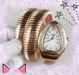 Famous Oval Shape Diamonds Ring Watches Women Quartz Movement Time Clock Full Stainless Steel Band Hip Hop Iced Out Bee Snake Bracelet Wristwatch Relojes hombre