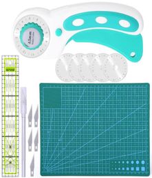 Sewing Notions Tools Nonvor Rotary Cutter Set Blades Fabric With Cutting MatCarving Knife Quilting Patchwork Ruler Tool Leather2152821