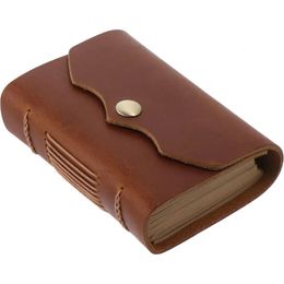 Leather Writing Notebook Brown Vintage Kraft Pages Daily Notepad 320 Page Journal Leather Bound Office 240311