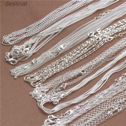 Pendant Necklaces 1pcs 925 Sterling Silver 16-30 Inches Rolo Bead Figaro Chain Necklace for Men Women 9 Designs Fashion JewelryL242313