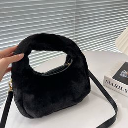 High aesthetic value fashionable and minimalist handbags cute and versatile handbags plush women detachable shoulder strap single shoulder crossbody bags